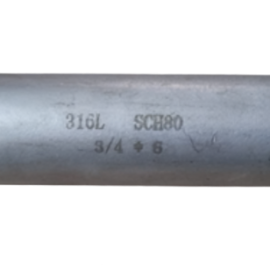 Niple de Acero Inoxidable 3/4" x 6" - SCH 80S - Seamless NPT