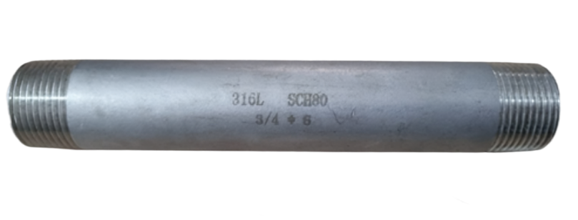 Niple de Acero Inoxidable 3/4" x 6" - SCH 80S - Seamless NPT
